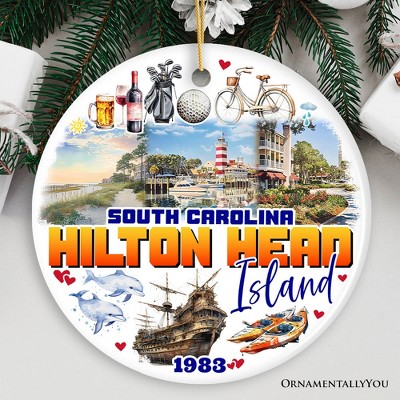Hilton Head Island Christmas Ornament, South Carolina Coastal Resort Decoration| OrnamentallyYou