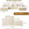 137" Sectional Couch Cloud Modular Modern U-Shaped Sofa with Chaise Lounge, Corduroy Fabric, No Assembly Required - 4 of 4