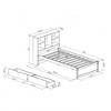 QingMoon Modern Twin Size Bed Frame with Built-in USB Port on Bookcase Headboard, Solid Wood Platform Bed with 2 Drawers for Bedroom - 4 of 4