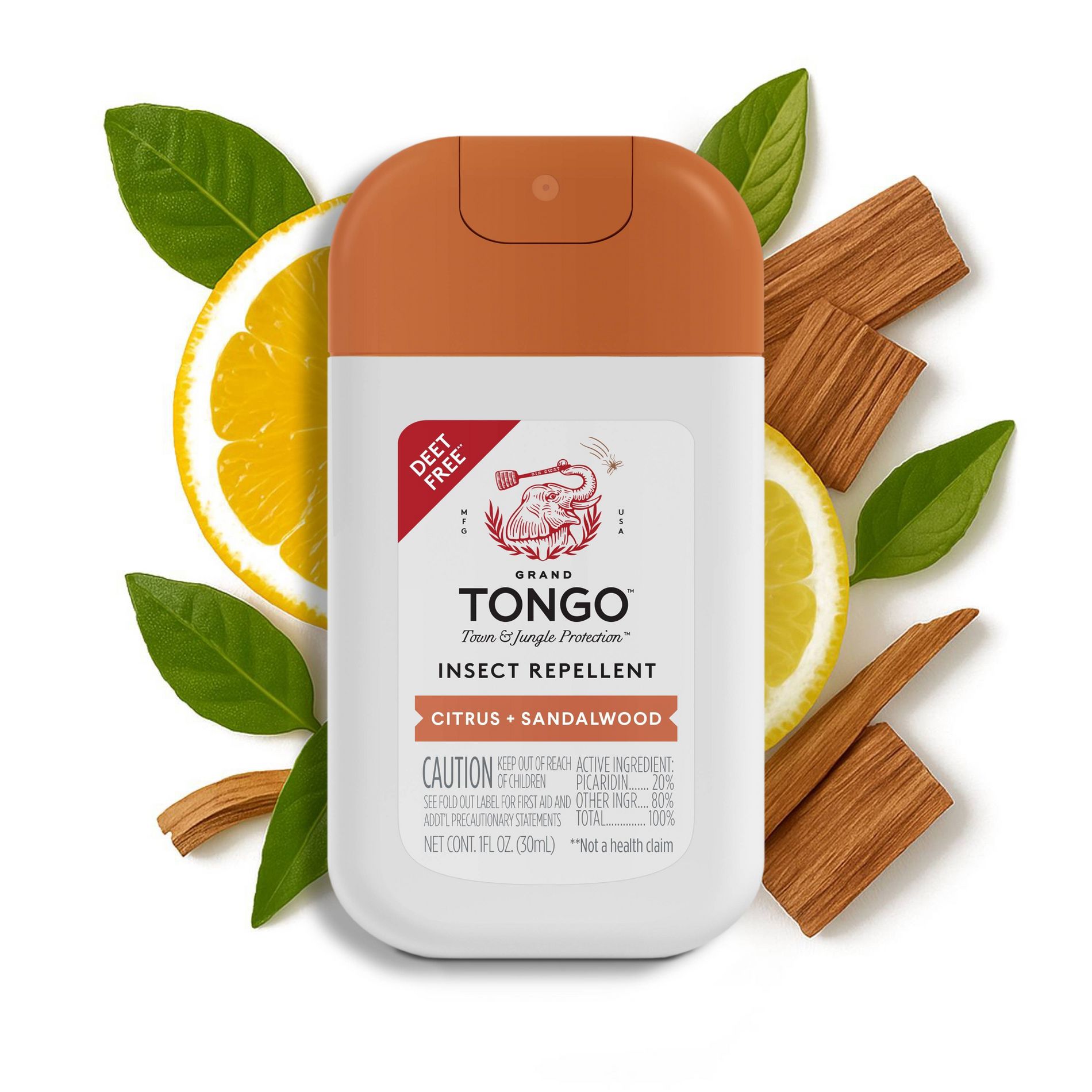 Grand Tongo Insect Repellent Pocket Spray - Citrus + Sandalwood - 1oz