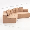 GDFStudio Rhea 132'' 2-Seater Modern Teddy Fleece Sectional Sofa with 6 Cushions - 3 of 4
