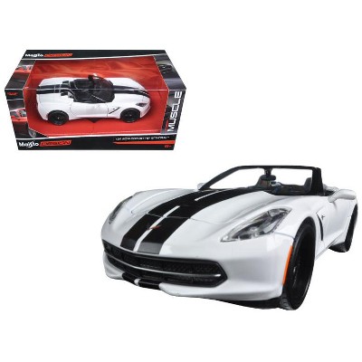 2014 Chevrolet Corvette Stingray Convertible White/Black "Modern Muscle" 1/24 Diecast Model Car by Maisto