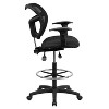 Emma and Oliver Mid-Back Black Mesh Back Height Adjustable Drafting Chair - 3 of 4