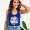 Simply Sage Market Women's Party In The USA Circle Face Racerback Tank - 2 of 4