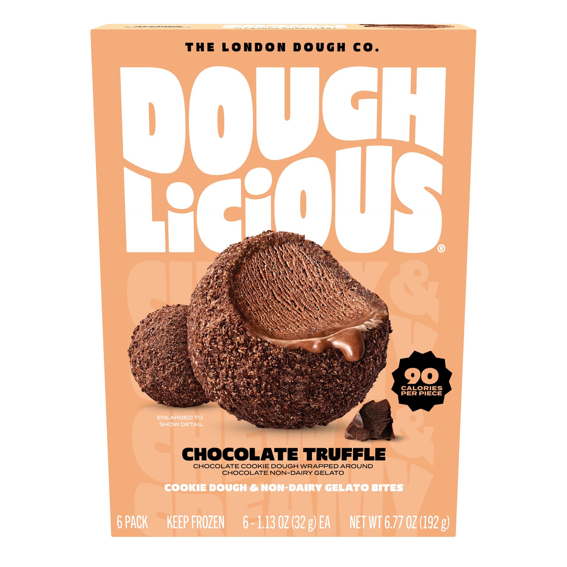 Doughlicious Chocolate Truffle Frozen Cookie Dough & Gelato Bites - 6pk/6.77 fl oz