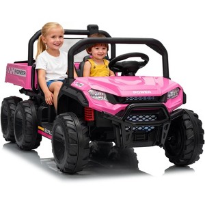 24V 4WD All-Terrain Kids Electric Ride-on Dump Truck,2-Seater with Remote Control,Dump Bed - 1 of 4
