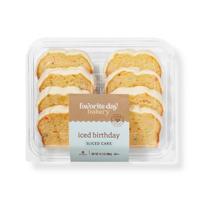 Iced Birthday Sliced Cake - 8ct/14.1oz - Favorite Day&#8482;