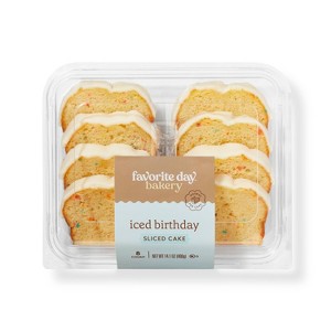 Iced Birthday Sliced Cake - 8ct/14.1oz - Favorite Day™ - 1 of 3
