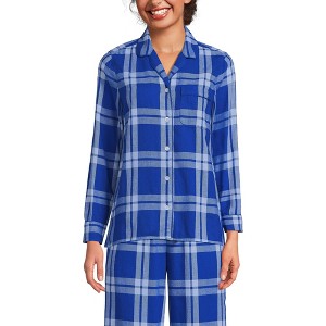 Lands' End Women's Long Sleeve Print Flannel Pajama Top - 1 of 3