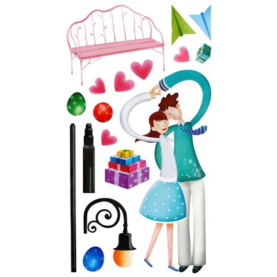 Slickblue Love is Mutual Vinyl Wall Decals - Easy to Apply Medium Stickers for Living Room, Bedroom, 13"x23.5"