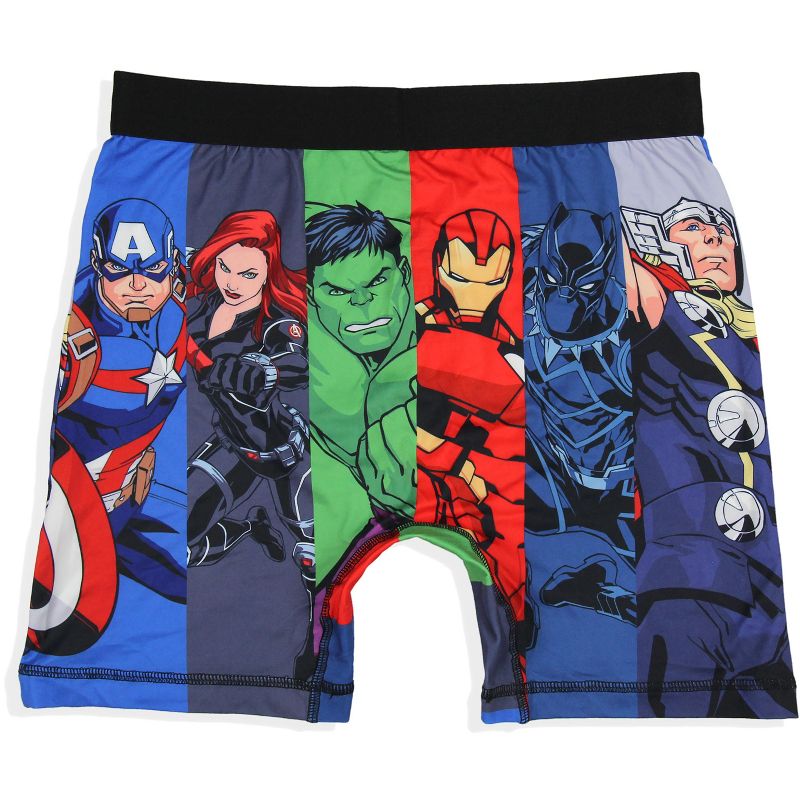 Marvel Mens' 2 Pack The Avengers Comic Boxers Underwear Boxer Briefs Black, 3 of 5