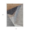 Taupe Beige And Gray Abstract Washable Indoor Outdoor Area Rug - 3 of 4