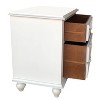 Benzara 27" Bedside Nightstand 2 Drawers with Classic Round Knobs Handcrafted White Wood White - 4 of 4