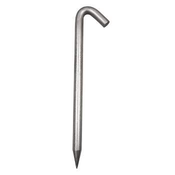 Moose Supply ASTM Standard Steel Tent Hook Stakes Heavy Duty Anchor for Tents, Inflatables, Tarps and more, 1" Diameter x 18" Length, Silver