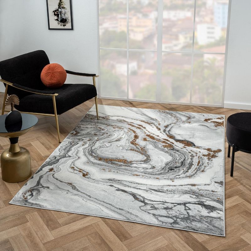 Luxe Weavers Marble Effect Abstract Area Rug, 1 of 11