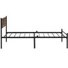 Sapphtopaz Metal Platform Bed Frame with Wood Panel Decor Headboard, Durable Black Design for Bedrooms, Adults & Teens - 4 of 4