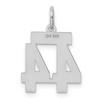 Black Bow Jewelry Sterling Silver, Athletic Collection, Small Polished Number 44 Pendant - 3 of 4