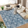 Vintage Rug Floral Area Rugs Thin Boho Geometric Print Distressed Rugs for Kitchen Low Pile Washable - 3 of 4