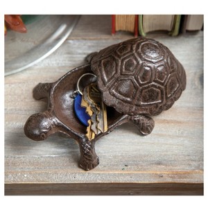 Manual Woodworks and Weavers Cast Iron Turtle Key Hider Set of 2, Garden Décor Accent - 1 of 3