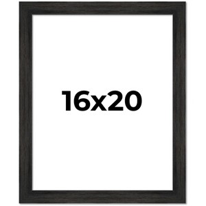 PosterPalooza | 16x20 Wide Barnwood Picture Frame, UV Acrylic, 6 Finishes - Grey, Brown, White, and Black - 1 of 4