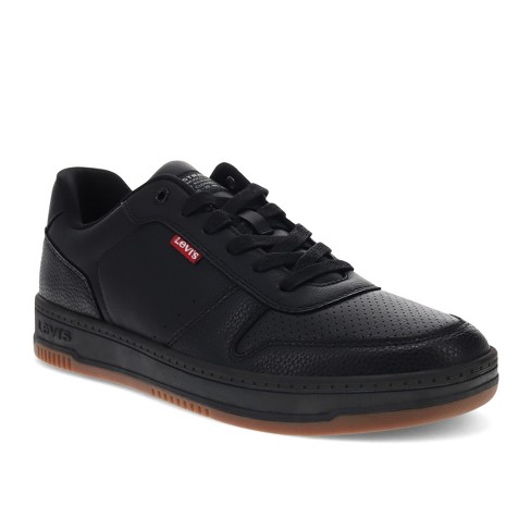 Levi s Mens Drive Lo Synthetic Leather Casual Lace Up Sneaker Shoe Black gum Size 13 Target