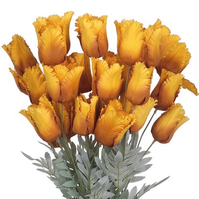 REGALWOVEN Home Decor Realistic Silk Artificial Flowers 24.8" 10 Pcs