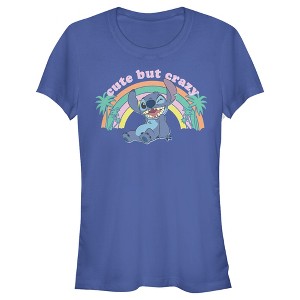 Juniors Womens Lilo & Stitch Cute But Crazy T-Shirt - 1 of 4