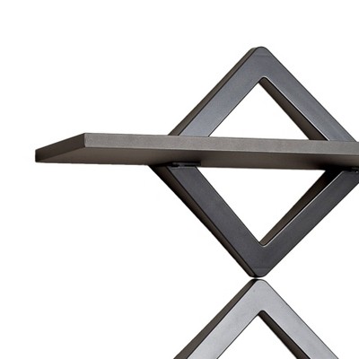 Gray Three Tier Diamond Floating Wall Shelving Unit