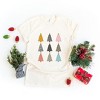Simply Sage Market Women's Colorful Christmas Tree Chart Short Sleeve Graphic Tee - 3 of 4