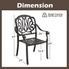 Tangkula 4 Pieces Cast Aluminum Chairs Set of 2 Stackable Patio Dining Chairs w/ Armrests - 3 of 4