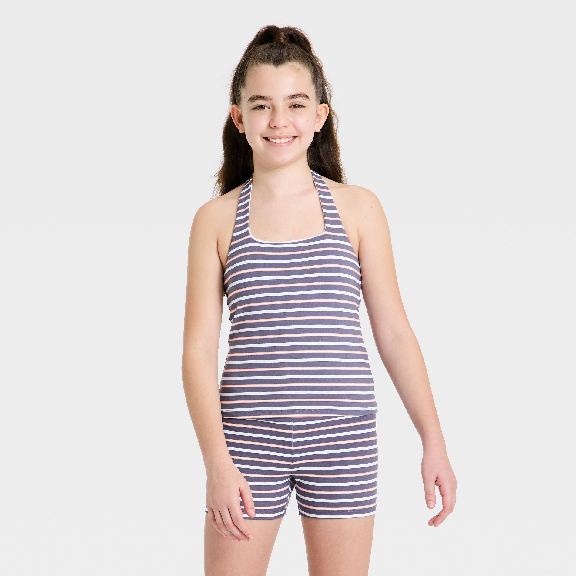 Girls' Super-Soft Striped Halter Tank Top - art class™