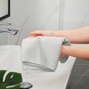 PiccoCasa Luxury 100% Ribbed Absorbent Drying Face Ribbed Cotton Washcloths 2 Pcs - 3 of 4