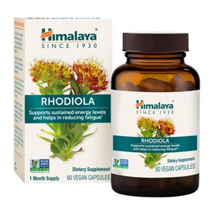 Himalaya Rhodiola for Energy and Stress and Exercise Endurance, 250 mg, 60 Vegan Capsules, 1 Month Supply - 1 of 4