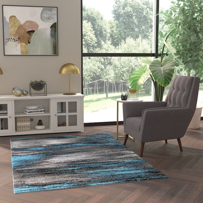 Emma and Oliver Ultra Soft Shaded Look Olefin Accent Rug with Natural Jute Backing, 3 of 8