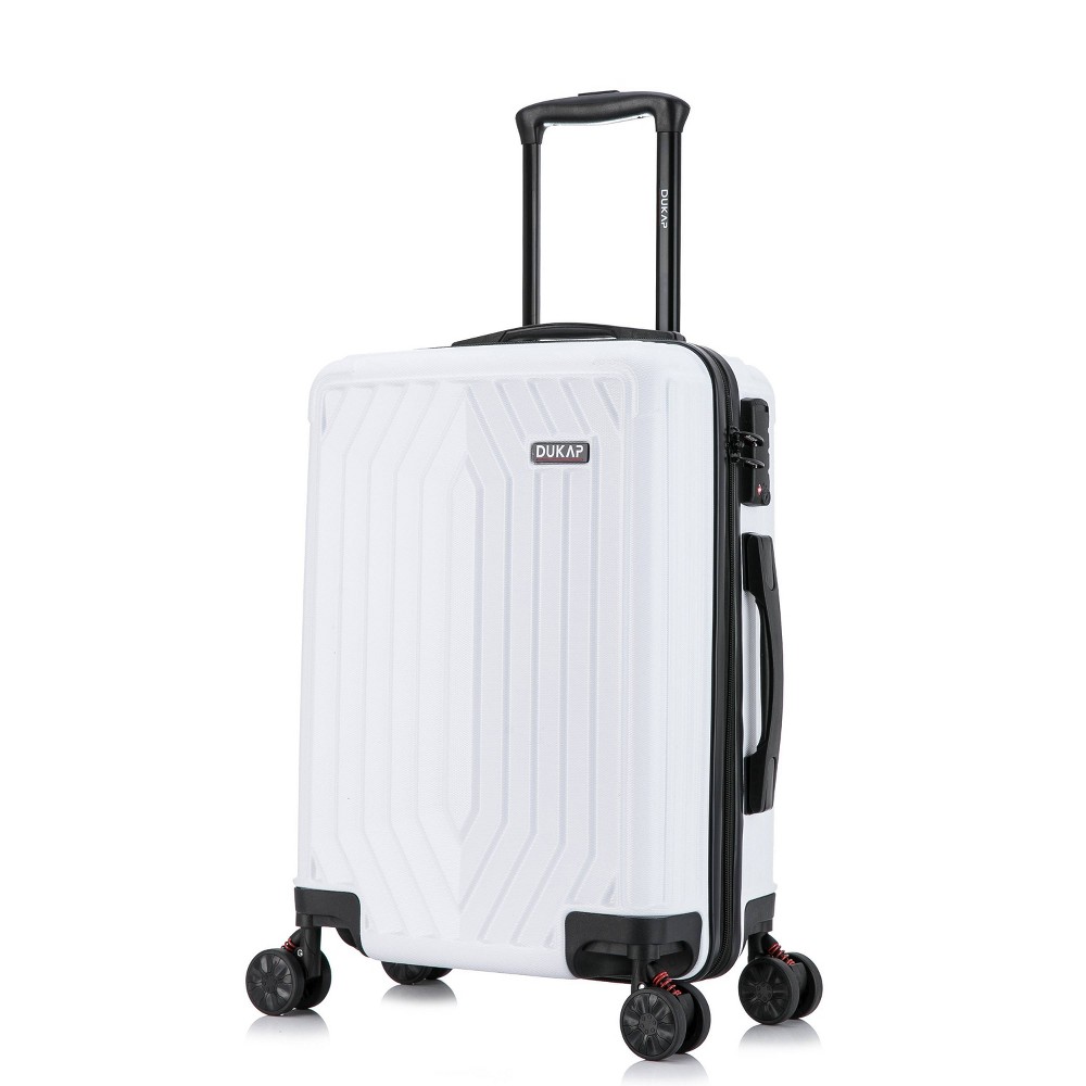Photos - Luggage Dukap Rodez Lightweight Hardside Carry On Spinner Suitcase - White 