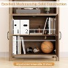 Farmhouse 5-Tier Storage Bookcase with Adjustable Wooden Shelf and Door - Space-Saving Bookshelves for Living Room - 2 of 4