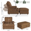66.5"/74" Oversized Chaise Lounge Indoor Upholstered Deep Seat Reading Chair Phone Holder USB Living Room Apartment Bedroom - 2 of 4