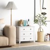 Tangkula 3 Drawer Dresser Chest of Drawers Bedside Table for Living Room Bedroom White - 3 of 4
