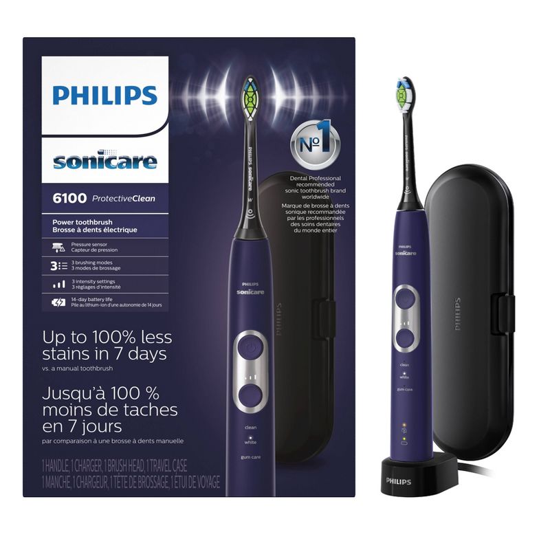 Philips Sonicare ProtectiveClean 6100 Whitening Rechargeable Electric Toothbrush, 1 of 10