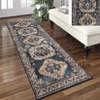 Washable Non Slip Low Pile Area Rug for Living Room Vintage Floral Indoor Carpet Stain Resistant Foldable Floor Cover - 4 of 4