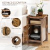 Farmhouse Wooden Bedside Table with Hinged Door, End Table Side Furniture with Large Storage Space for Bedroom, Living Room, Brown - 2 of 4