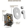 YAWWALK 3-Spray Wall Mounted 10 and 6 in. Dual Round Shower Head and Ajustable Handheld Shower Head - 4 of 4