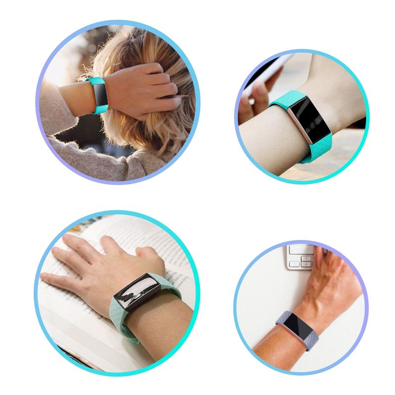 Insten Soft TPU Rubber Replacement Band For Fitbit Charge 4 & Charge 3, Light Blue, 3 of 10
