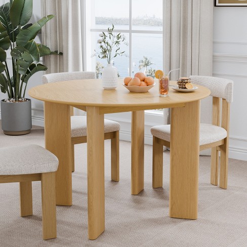 Pexfix George Round 42" Dining Table Solid Wood Kitchen Tables,oak : Target