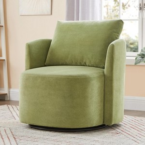 KWPZQEB Swivel Barrel Chair, Modern Upholstered Round Accent Arm Chairs, 360° Swivel Small Single Sofa Armchair for Living Room, Bedroom, Reading Room - 1 of 4