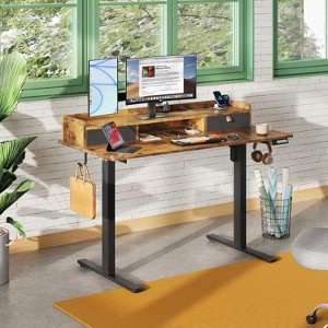 GALAXHERO Electric Adjustable Standing Desk with Drawers for Home Office, Sit to Stand Desk with Storage Shelf, 48×24 Inch - 1 of 1
