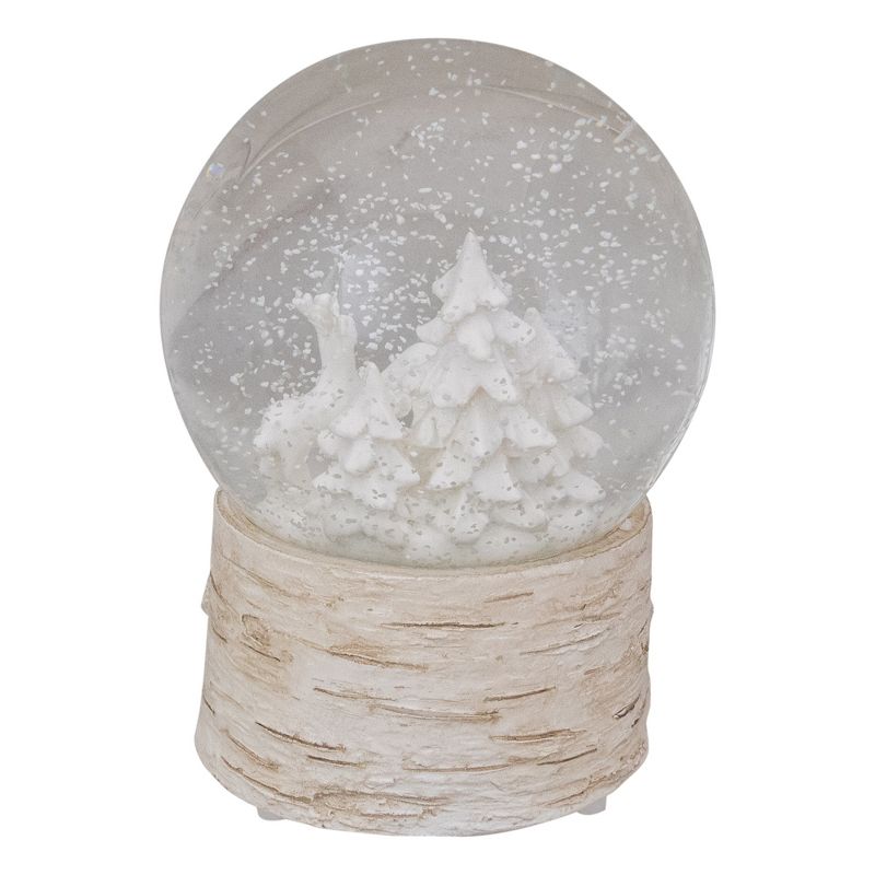Northlight 5.5" White Reindeer Woodland Scene Musical Christmas Snow Globe, 3 of 5