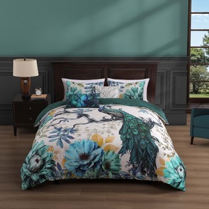 Bebejan Peacock Jardin 100% Cotton 5 Piece Reversible Comforter Set - 1 of 4