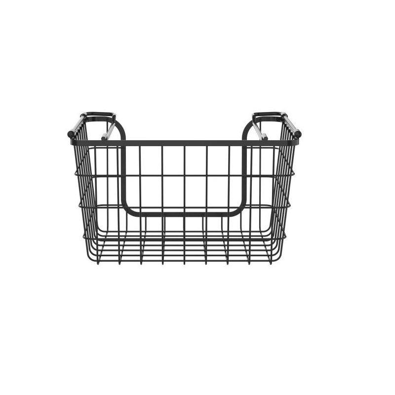 Oceanstar Stackable Metal Wire Storage Basket Set for Pantry, Countertop, Kitchen or Bathroom – Black, Set of 3, 5 of 10