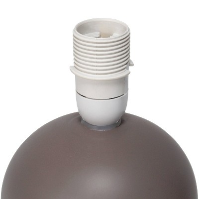 Gray Petite Ceramic Orb Base Table Lamp with Fabric Shade